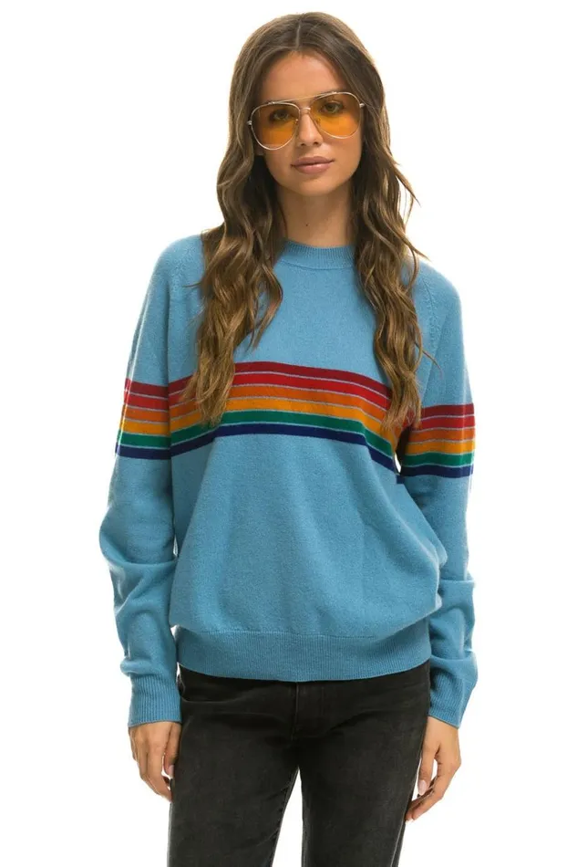 Rainbow Stripe 6 Unisex Light Cashmere Sweater 8211 Ocean Men Aviator Nation Sweatshirts Rainbow Stripe 6 Unisex Light Cashmere Sweater 8211 Ocean Men Aviator Nation Sweatshirts