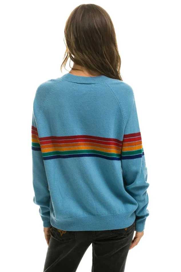 Rainbow Stripe 6 Unisex Light Cashmere Sweater 8211 Ocean Men Aviator Nation Sweatshirts