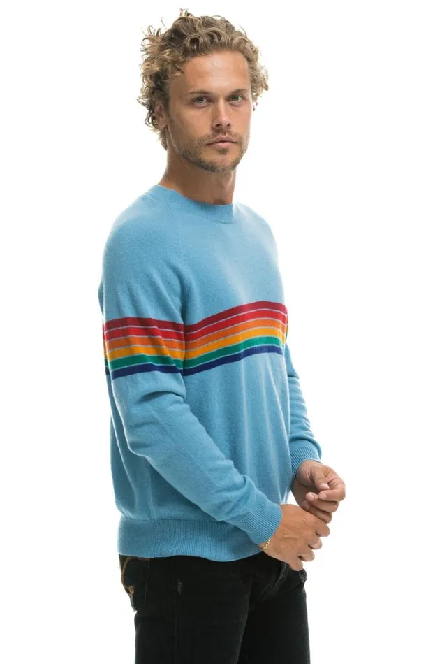 Rainbow Stripe 6 Unisex Light Cashmere Sweater 8211 Ocean Men Aviator Nation Sweatshirts