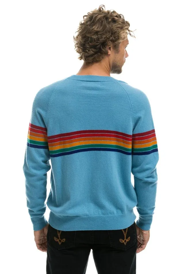 Rainbow Stripe 6 Unisex Light Cashmere Sweater 8211 Ocean Men Aviator Nation Sweatshirts