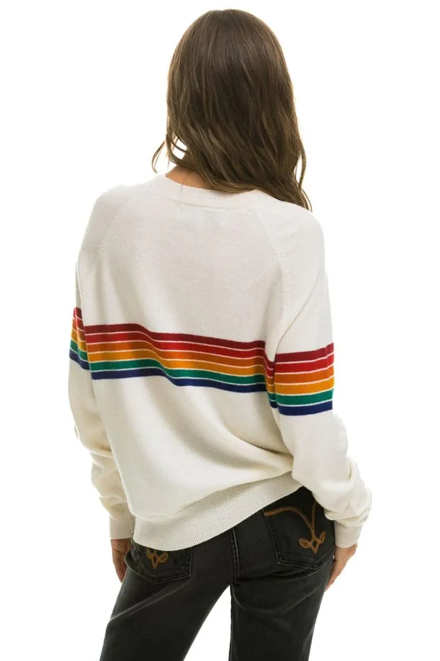 Rainbow Stripe 6 Unisex Light Cashmere Sweater 8211 Snow Men Aviator Nation Sweatshirts