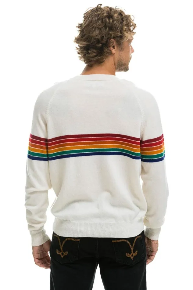 Rainbow Stripe 6 Unisex Light Cashmere Sweater 8211 Snow Men Aviator Nation Sweatshirts