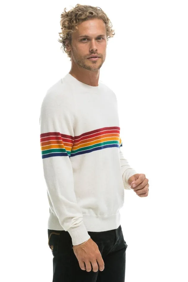 Rainbow Stripe 6 Unisex Light Cashmere Sweater 8211 Snow Men Aviator Nation Sweatshirts