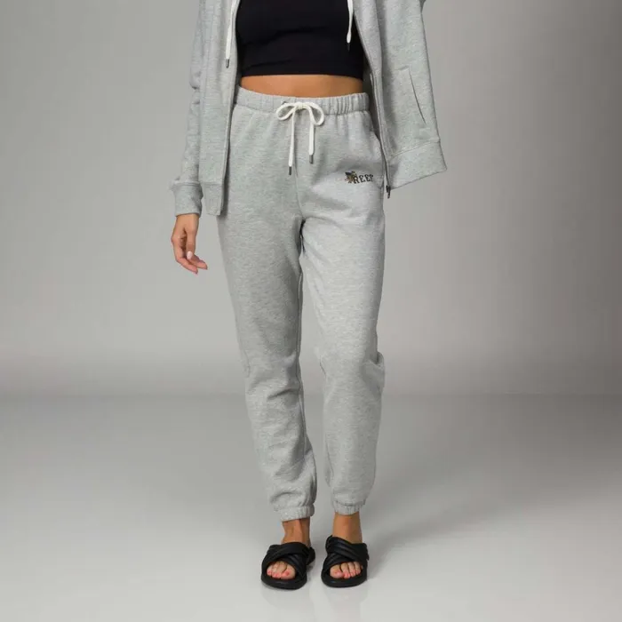 Reef Brittany Fleece Jogger Heather Grey Women Shorts Pants and Skirts
