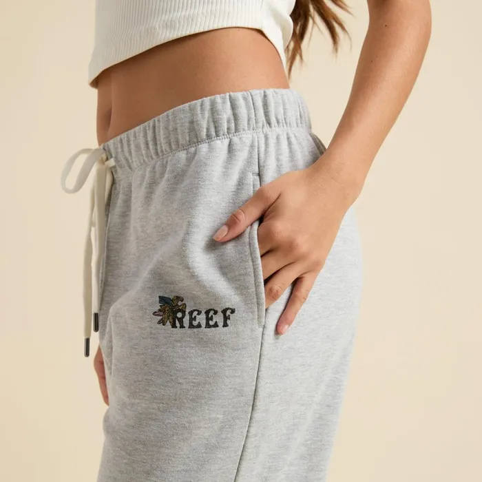 Reef Brittany Fleece Jogger Heather Grey Women Shorts Pants and Skirts