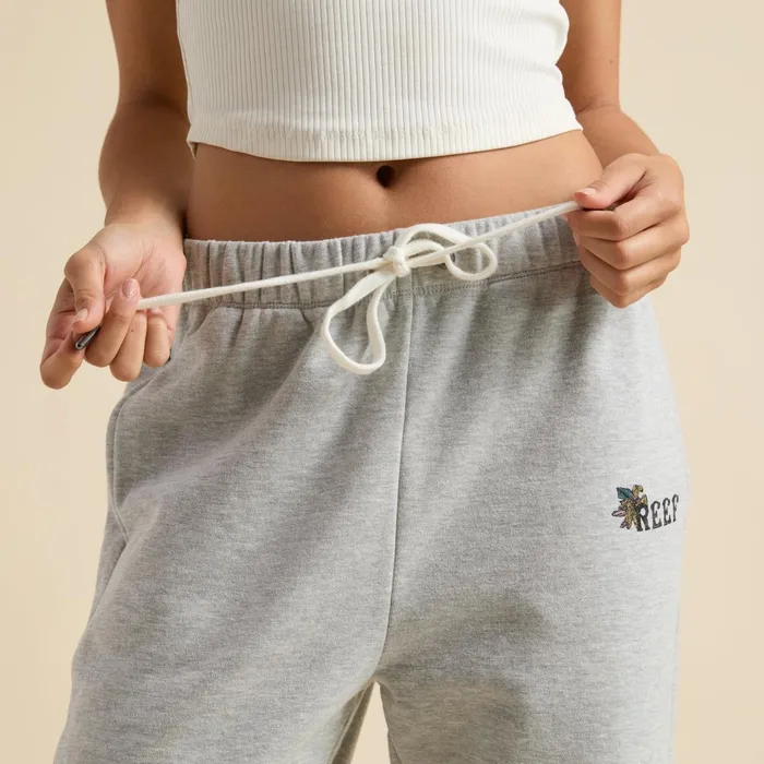 Reef Brittany Fleece Jogger Heather Grey Women Shorts Pants and Skirts