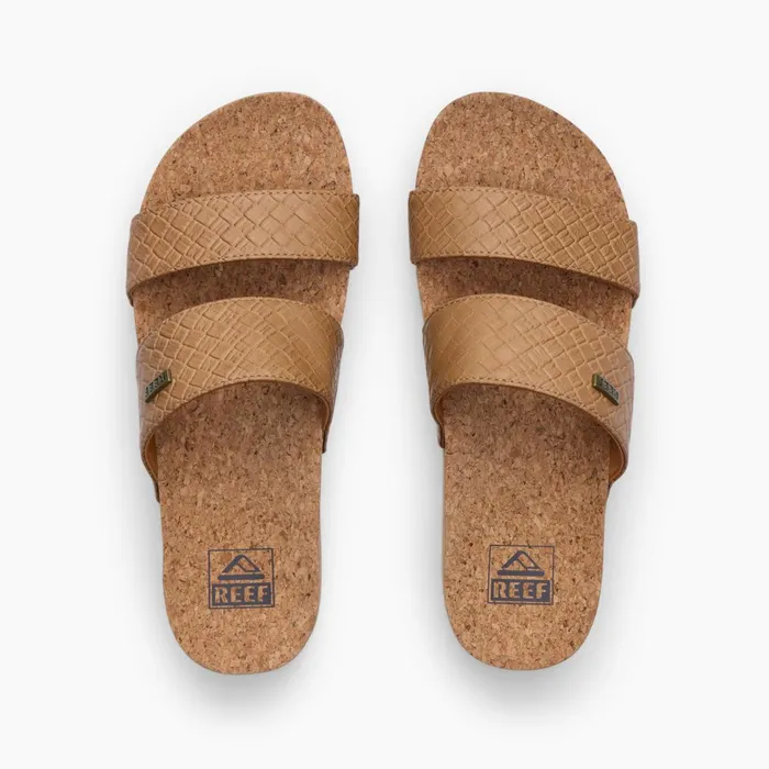 Reef Cushion Vista Hi Tan Wicker Women Slides