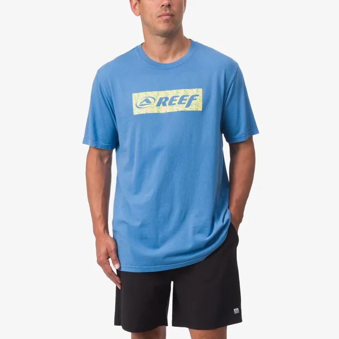 Reef Decades Tee Parisian Blue Men Shirts and TShirts