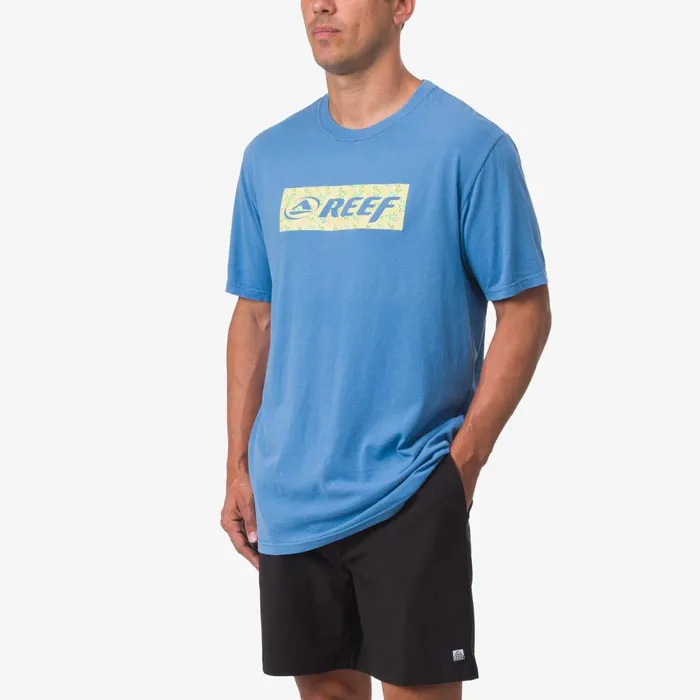 Reef Decades Tee Parisian Blue Men Shirts and TShirts Reef Decades Tee Parisian Blue Men Shirts and TShirts
