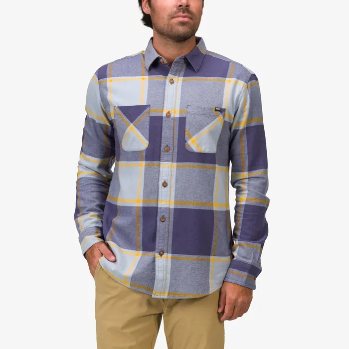 Reef Morris Long Sleeve Woven Shirt Blue Fog Men Outerwear