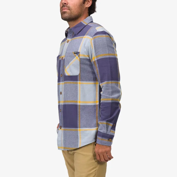 Reef Morris Long Sleeve Woven Shirt Blue Fog Men Outerwear Reef Morris Long Sleeve Woven Shirt Blue Fog Men Outerwear