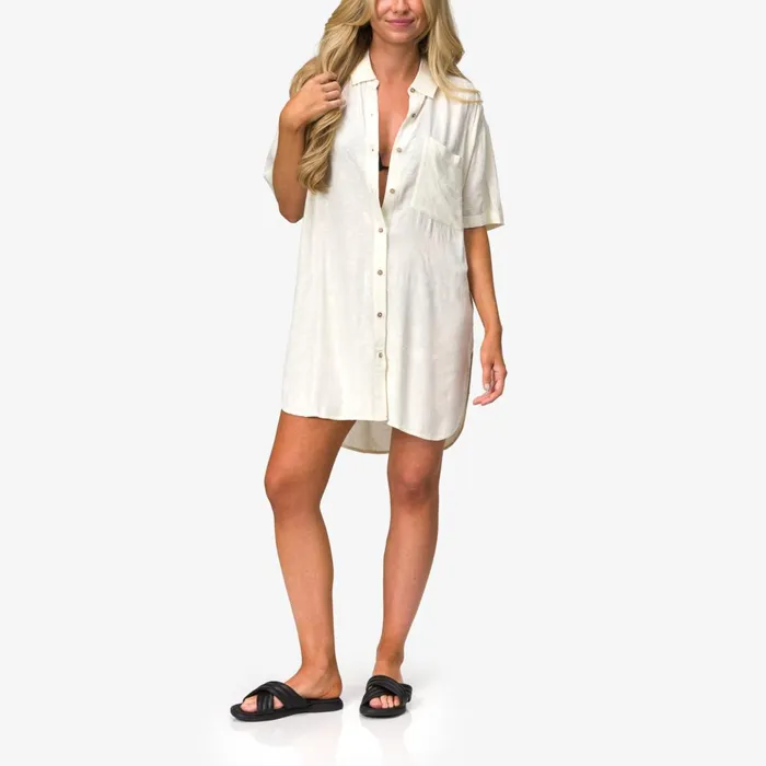 Reef Ollie Shirt Dress Marshmallow Women TShirts Tanks and Dresses