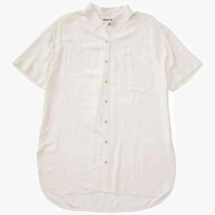 Reef Ollie Shirt Dress Marshmallow Women TShirts Tanks and Dresses