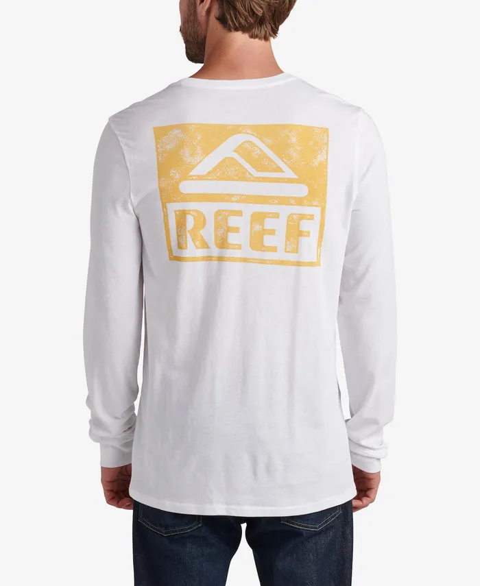 Reef Wellie Graphic Long Sleeve Tee White Men Shirts and TShirts