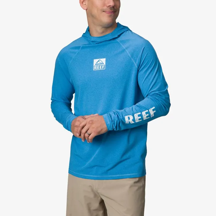 Reef Wellie Long Sleeve Hooded Surf Shirt Upf 50 Brilliant Blue Men Surf Shirts and Upf Apparel Reef Wellie Long Sleeve Hooded Surf Shirt Upf 50 Brilliant Blue Men Surf Shirts and Upf Apparel
