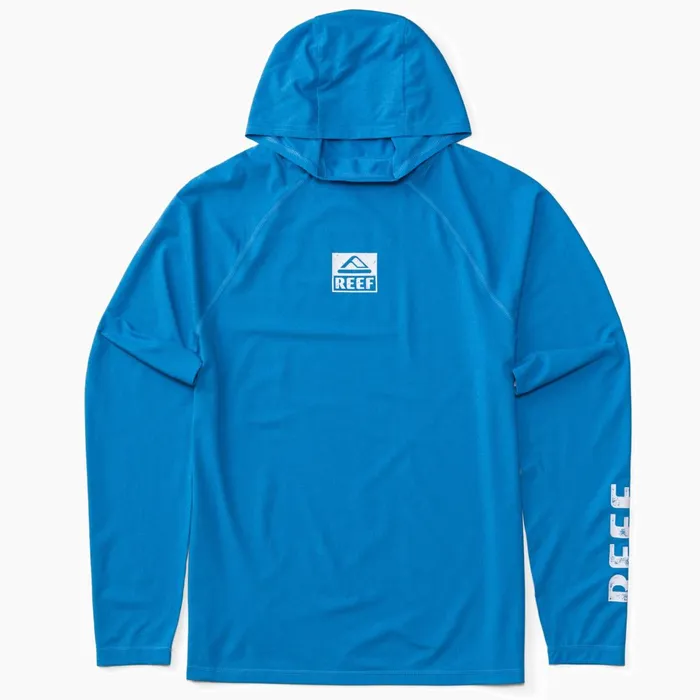 Reef Wellie Long Sleeve Hooded Surf Shirt Upf 50 Brilliant Blue Men Surf Shirts and Upf Apparel Reef Wellie Long Sleeve Hooded Surf Shirt Upf 50 Brilliant Blue Men Surf Shirts and Upf Apparel