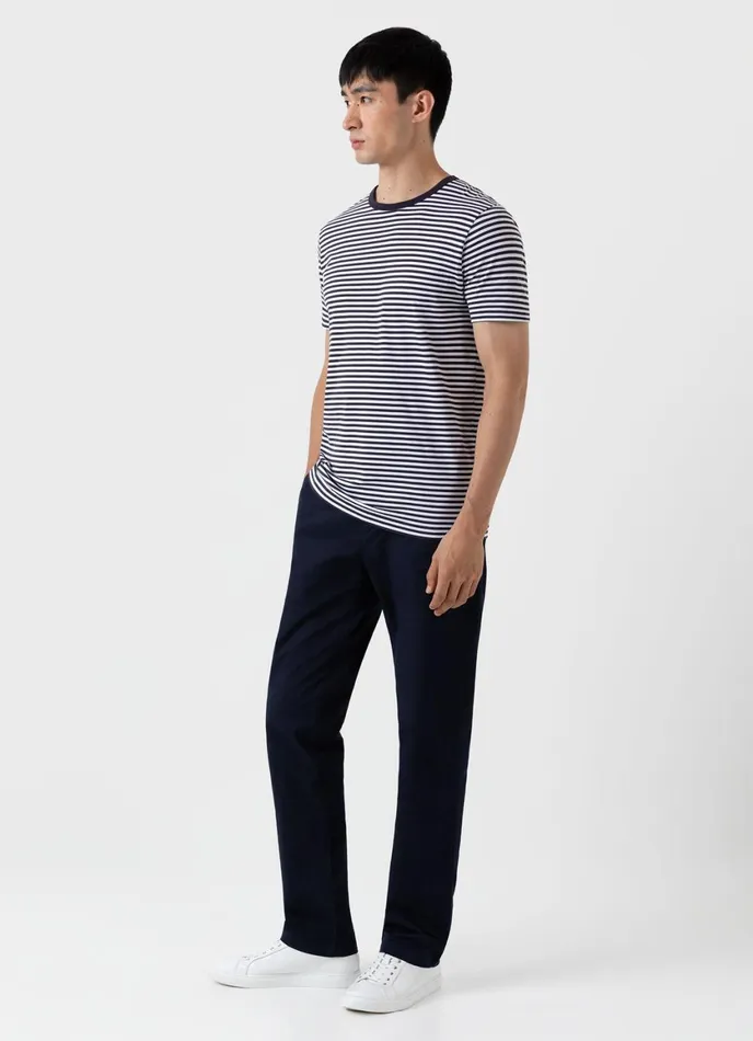 Regular Fit Stretch Chino Navy Men SUNSPEL Pants