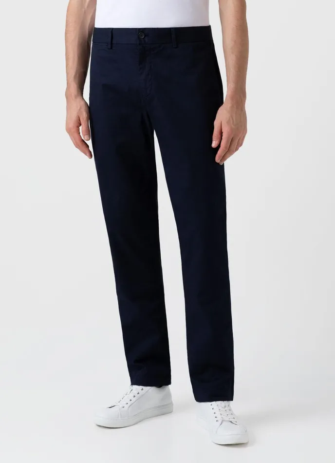 Regular Fit Stretch Chino Navy Men SUNSPEL Pants