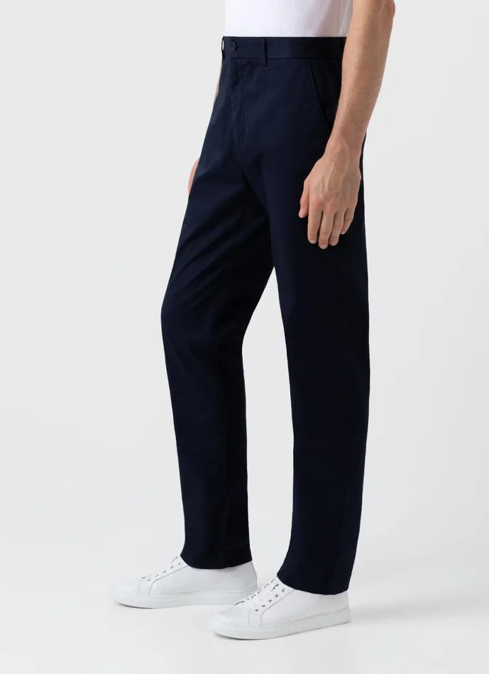 Regular Fit Stretch Chino Navy Men SUNSPEL Pants