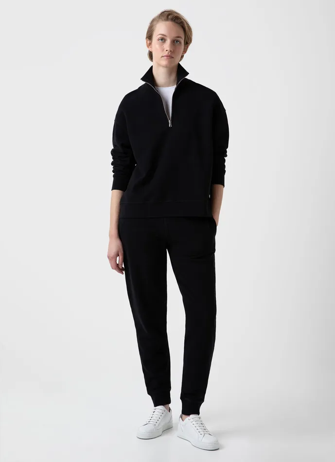 Relaxed Loopback Sweatpants Black Women Loungewear and Sleepwear ussunspel
