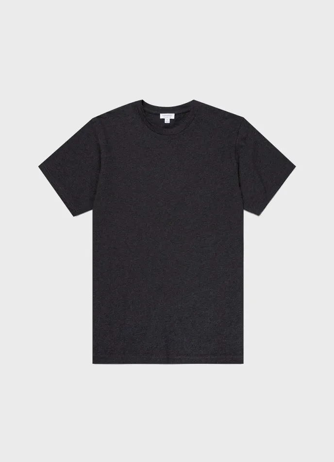 Riviera Midweight Tshirt Charcoal Melange Men SUNSPEL Tshirts