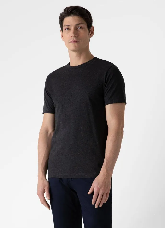 Riviera Midweight Tshirt Charcoal Melange Men SUNSPEL Tshirts
