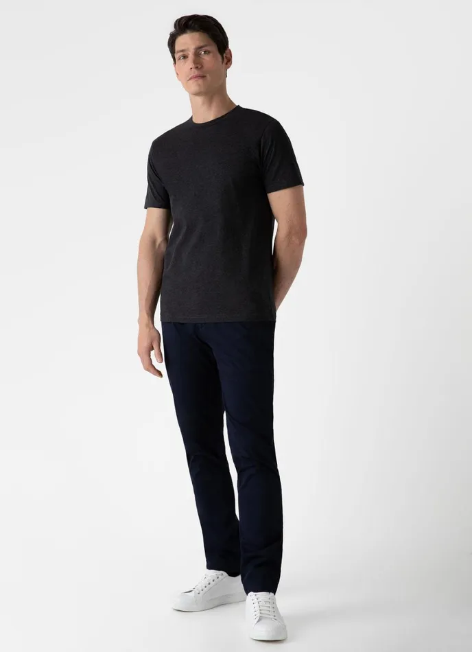 Riviera Midweight Tshirt Charcoal Melange Men SUNSPEL Tshirts