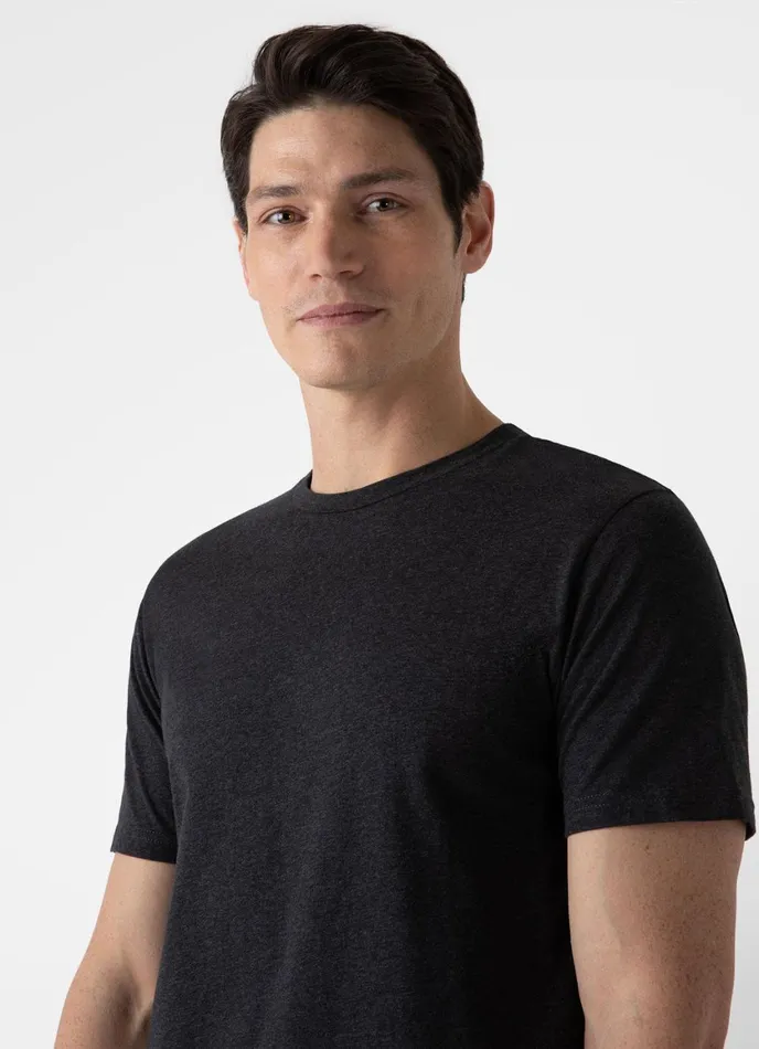 Riviera Midweight Tshirt Charcoal Melange Men SUNSPEL Tshirts
