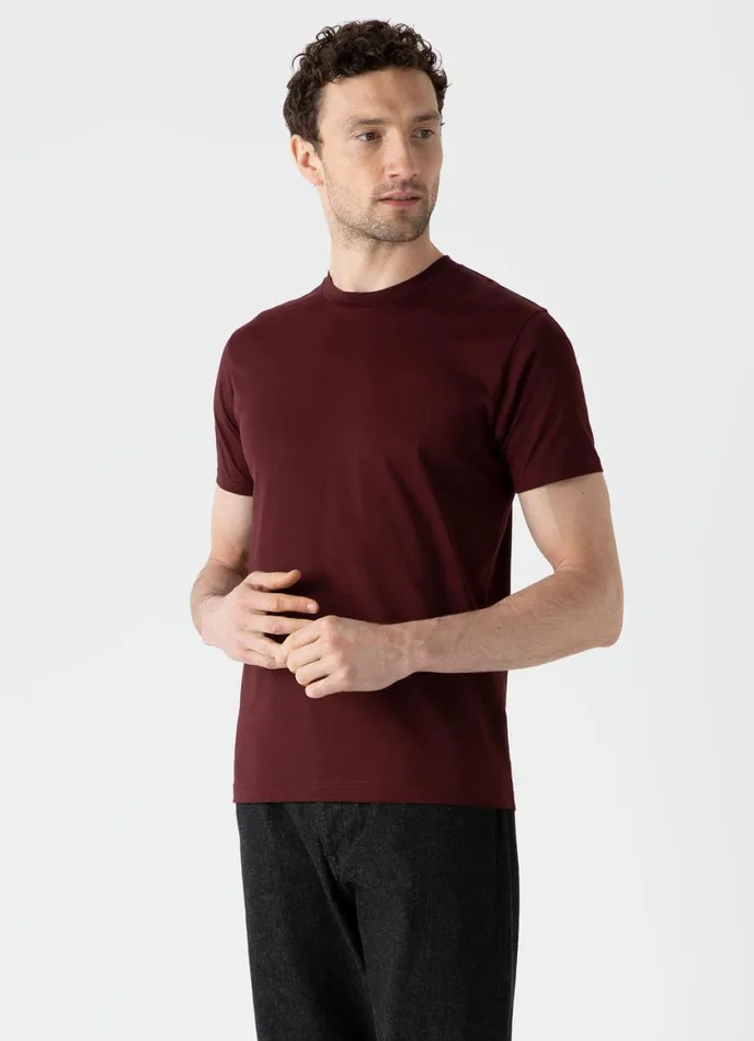 Riviera Midweight Tshirt Maroon Men SUNSPEL Tshirts