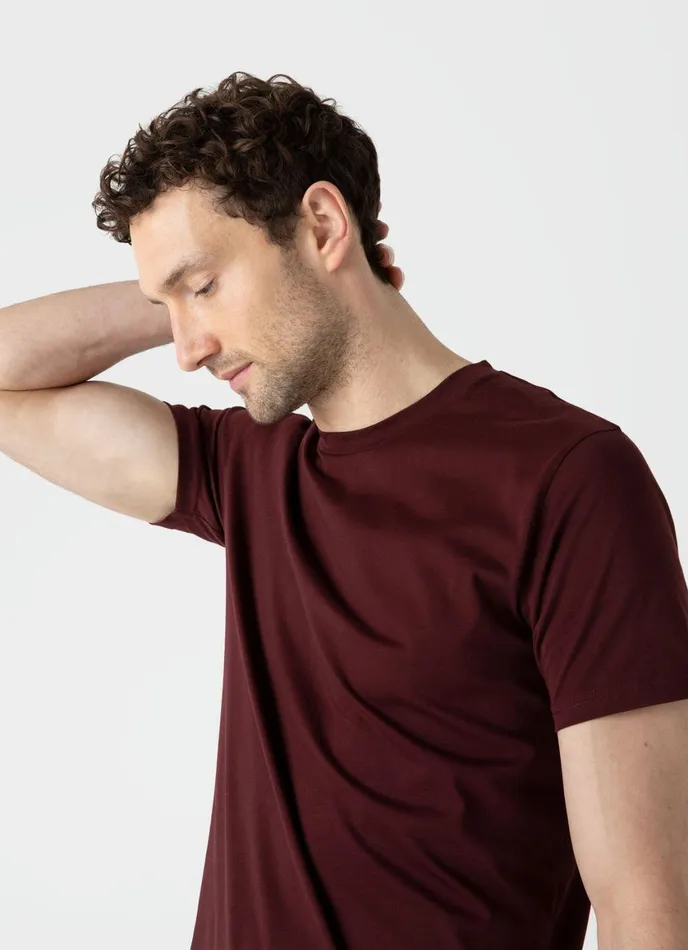 Riviera Midweight Tshirt Maroon Men SUNSPEL Tshirts