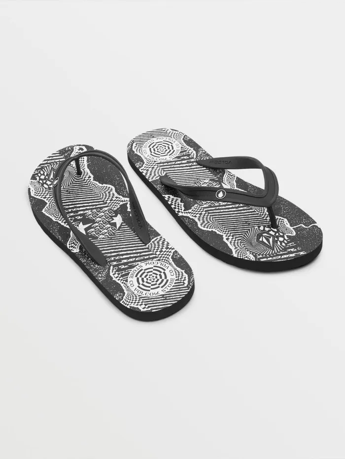 Rocker Sandals 8211 Black Print Mens Volcom Sandals