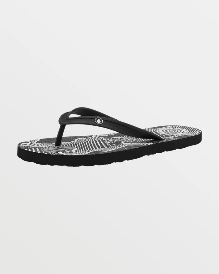 Rocker Sandals 8211 Black Print Mens Volcom Sandals