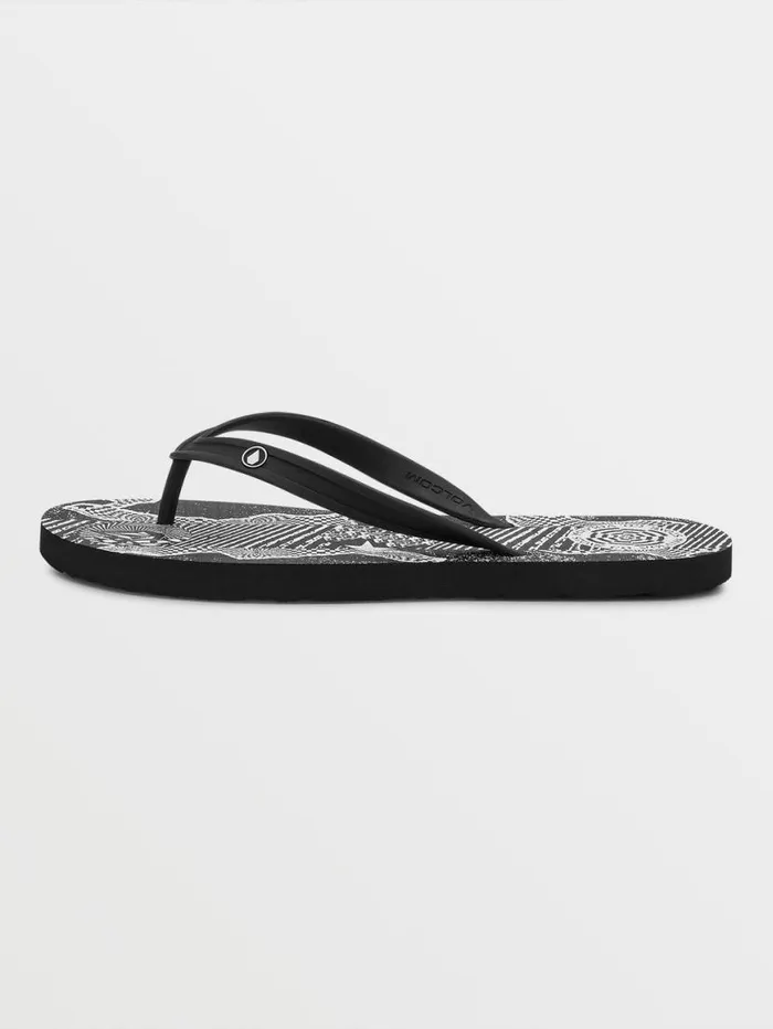 Rocker Sandals 8211 Black Print Mens Volcom Sandals