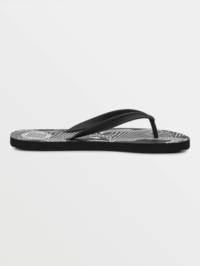 Rocker Sandals 8211 Black Print Mens Volcom Sandals