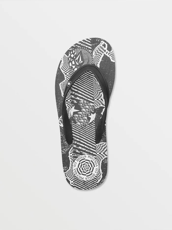 Rocker Sandals 8211 Black Print Mens Volcom Sandals