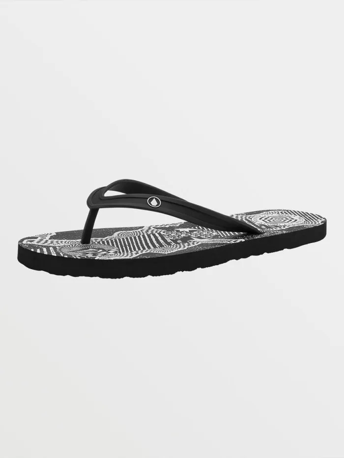 Rocker Sandals 8211 Black Print Mens Volcom Sandals