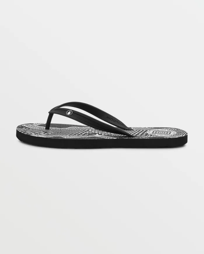 Rocker Sandals 8211 Black Print Mens Volcom Sandals