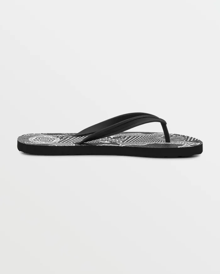 Rocker Sandals 8211 Black Print Mens Volcom Sandals