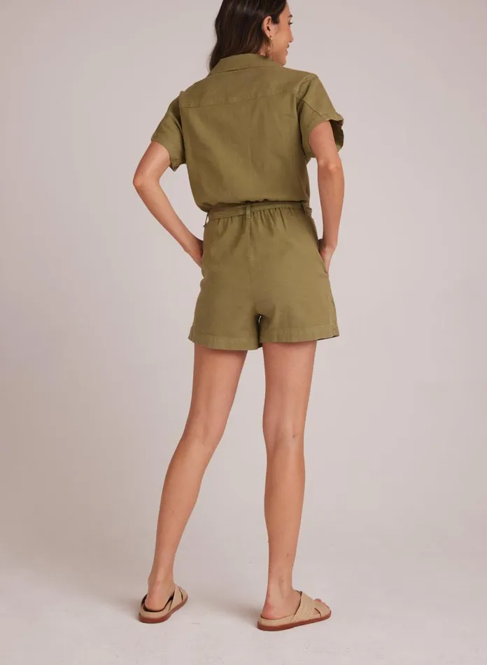 Rompers and Jumpsuits Women Bella Dahl Searose Romper With Belt 8211 Tropical Olive Rompers and Jumpsuits Women Bella Dahl Searose Romper With Belt 8211 Tropical Olive