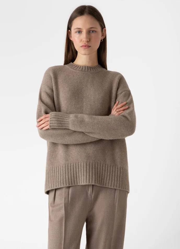 Roxburgh Cashmere Jumper Natural Brown Women SUNSPEL Knitwear
