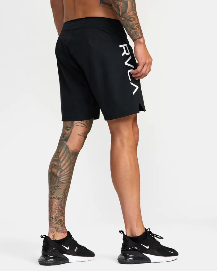 RVCA Athletic Shorts Grappler Elastic Waist Walkshorts 17034 Black 8211 Men