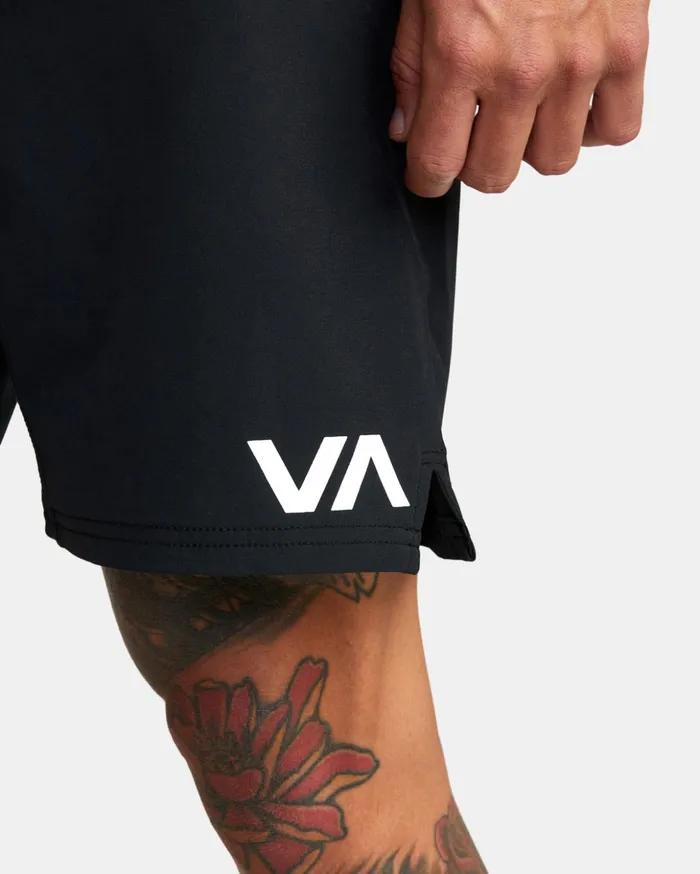 RVCA Athletic Shorts Grappler Elastic Waist Walkshorts 17034 Black 8211 Men