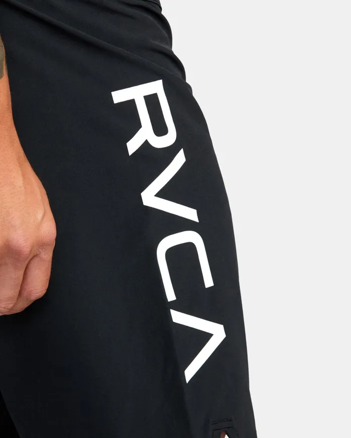 RVCA Athletic Shorts Grappler Elastic Waist Walkshorts 17034 Black 8211 Men