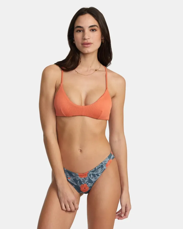 RVCA Bikini Bottoms LowRise Cheeky Hipster Bikini Bottom Stormy Blue 8211 Women