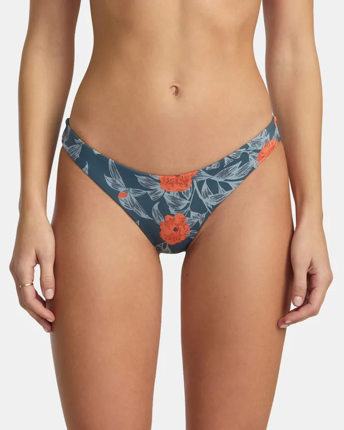 RVCA Bikini Bottoms LowRise Cheeky Hipster Bikini Bottom Stormy Blue 8211 Women