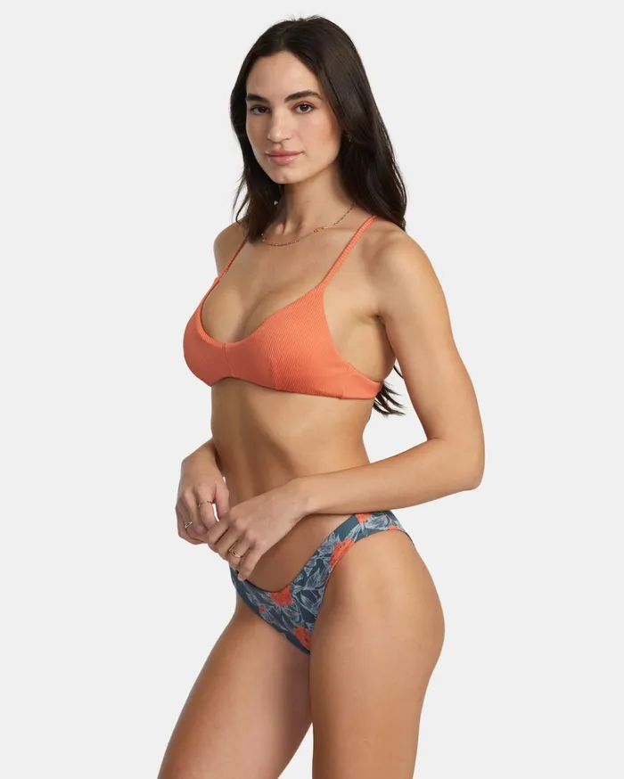 RVCA Bikini Bottoms LowRise Cheeky Hipster Bikini Bottom Stormy Blue 8211 Women