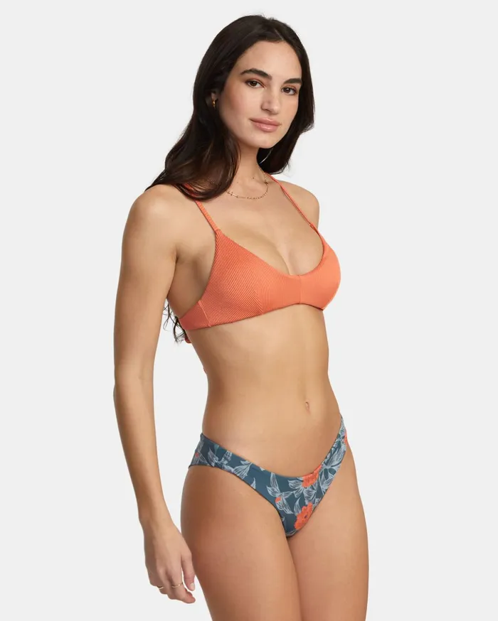 RVCA Bikini Bottoms LowRise Cheeky Hipster Bikini Bottom Stormy Blue 8211 Women