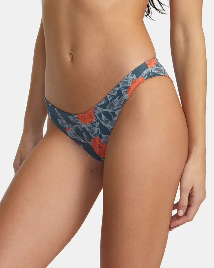 RVCA Bikini Bottoms LowRise Cheeky Hipster Bikini Bottom Stormy Blue 8211 Women