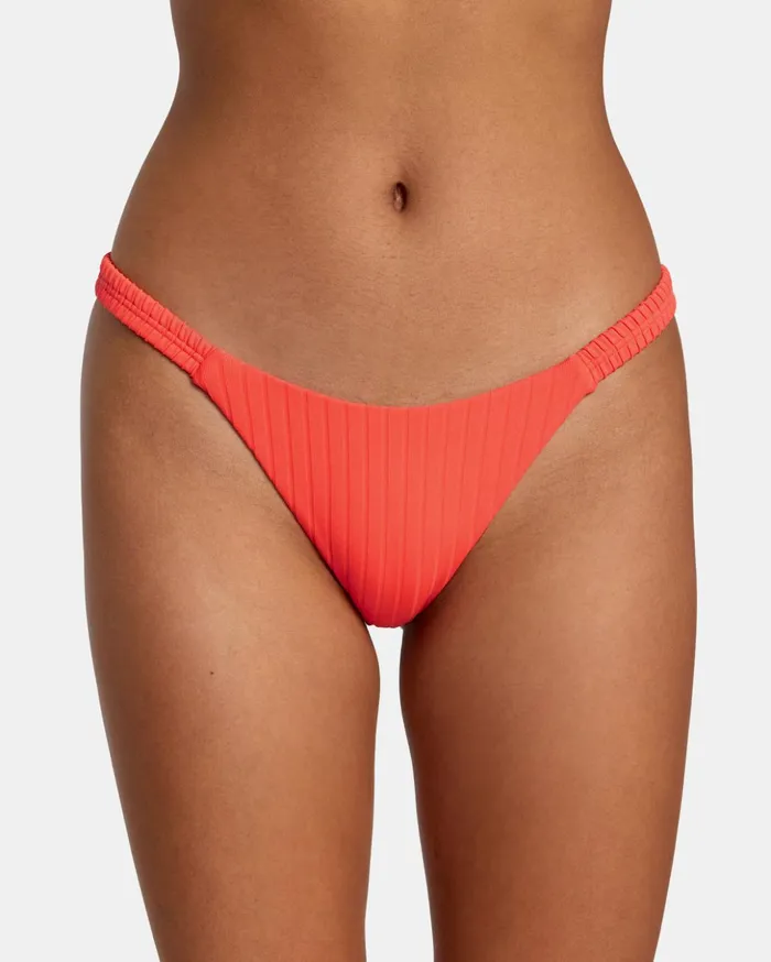 RVCA Bikini Bottoms Solid Streak Medium Bikini Bottoms Neon Red 8211 Women