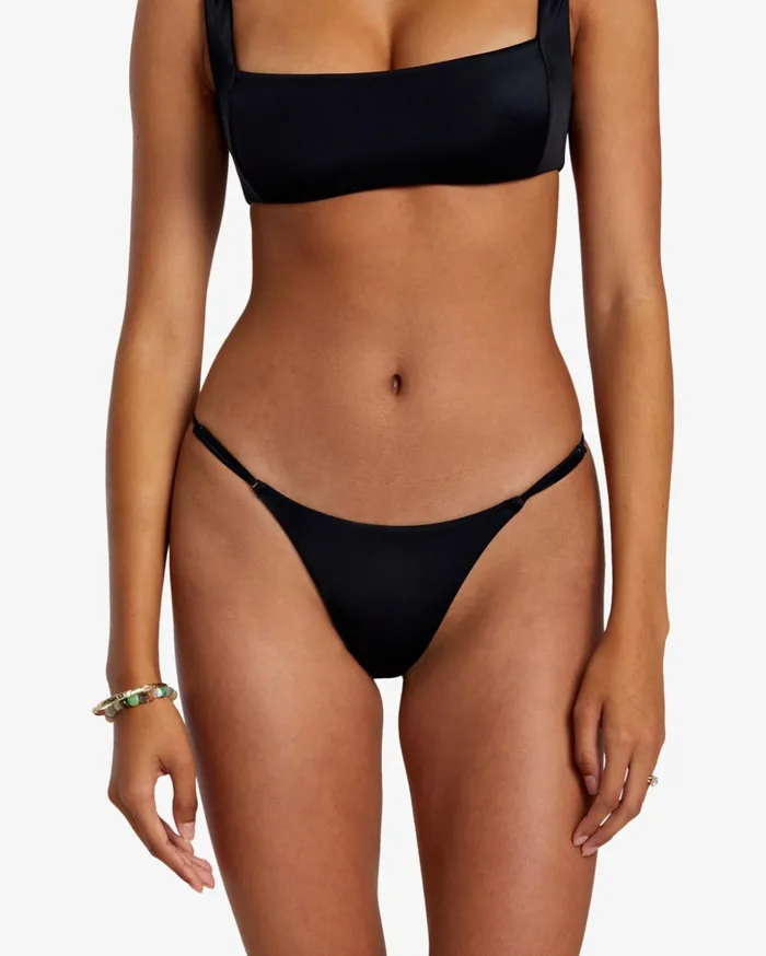 RVCA Bikini Bottoms Solid Ultra Skimpy Bikini Bottoms Black 8211 Women